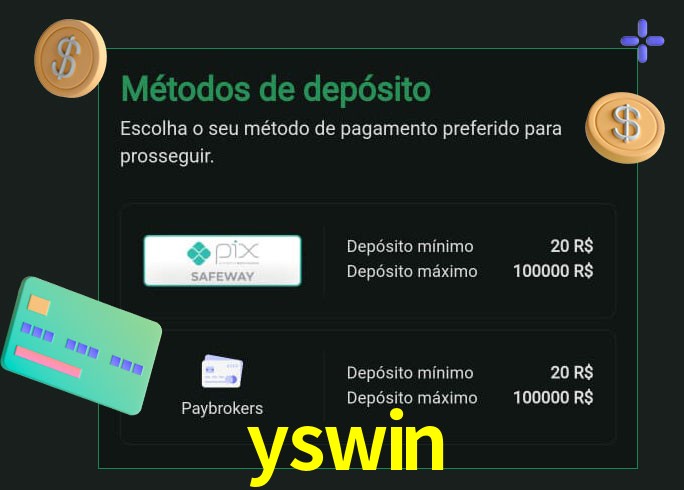 O cassino yswin oferece uma grande variedade de métodos de pagamento